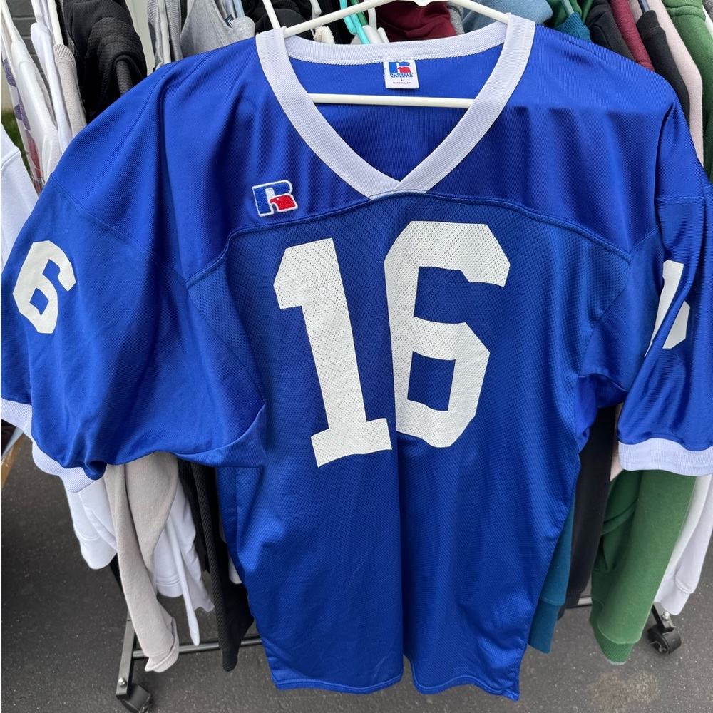 Russell Athletic Blue and White Sports Jersey